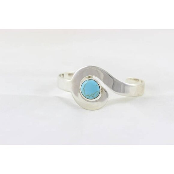 Sterling Silver Turquoise Cuff Bracelet - Picture 6 of 8